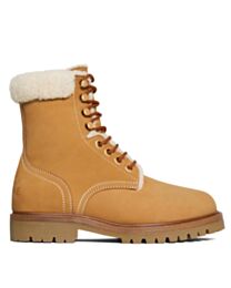 Celine Women's Kurt Lace-Up Mid Boot In Nubuck Calfskin And Shearling Khaki