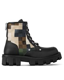 Louis Vuitton Unisex LV Checker Combat Boot 1ACNEW Black