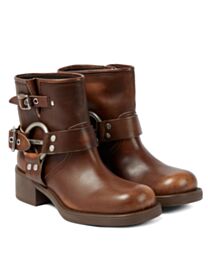 Miumiu Women's Vintage-look Leather Booties 