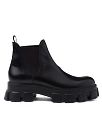 Prada Women's Monolith Brushed Leather Chelsea Boots Black