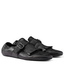 Prada Women's Shuffle Fringed Monk Strap Shoes Black