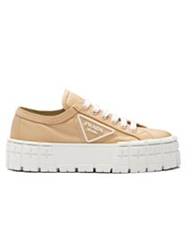 Prada Women's Double Wheel Re-Nylon Gabardine Sneakers 1E260M 