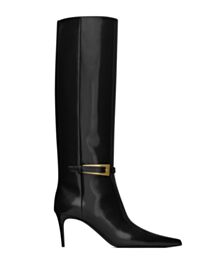 Saint Laurent Women's Lee Boots In Glazed Leather Black