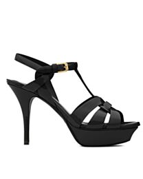 Saint Laurent Women's Tribute Platform Sandals In Patent Leather 