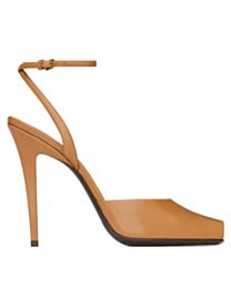 Saint Laurent Women's La Scandale Sandals In Smooth Leather Coffee