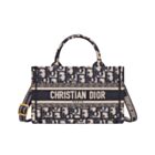 Christian Dior Mini Dior Book Tote With Strap Dark Blue