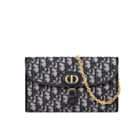 Christian Dior Bobby East-West Pouch With Chain Dark Blue