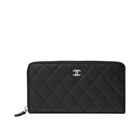 Chanel Matrasse Around Zipper Long Wallet Black