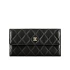 Chanel Rectangle Quilted Wallet in Lambskin Black