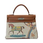 Hermes Covers and Daywear Returns Kelly 32cm of Fauve Barenia Leather Coffee