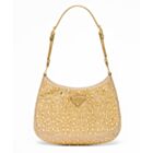 Prada Cleo Satin Bag With Crystals 1BC169 Golden