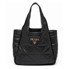 Prada Medium Nappa-leather Tote Bag With Topstitching 1BG450 Black