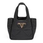 Prada Small Nappa-leather Tote Bag With Topstitching 1BG451 Black