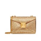 Valentino One Stud Embroidered Bag With Chain